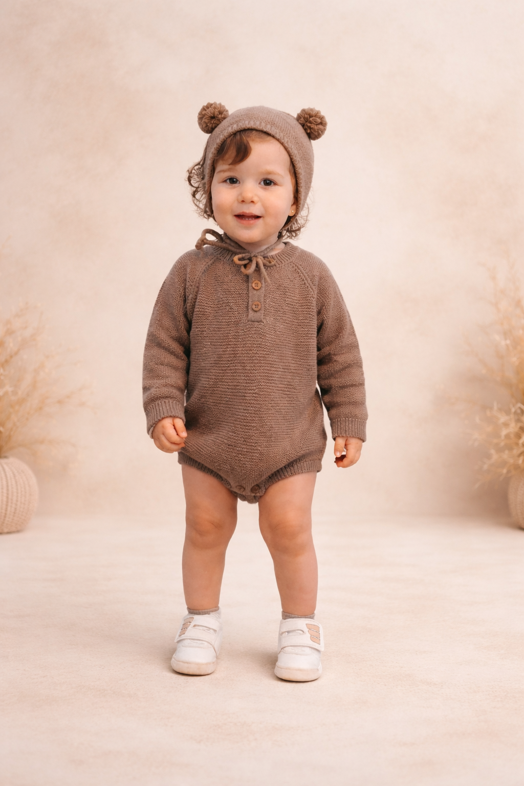 Pelele de punto marrón - Colección Baby Bear